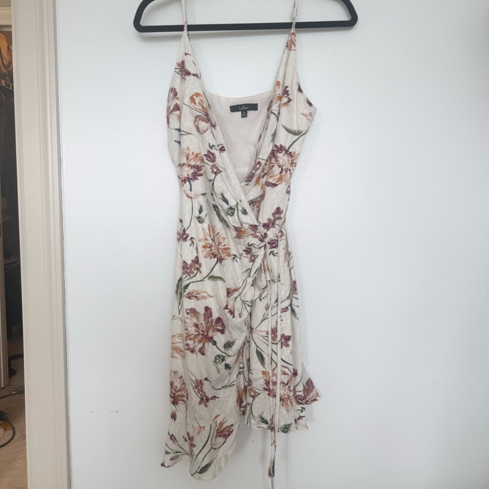 Lulus Floral Wrap Mini Dress